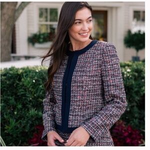 Gal Meets Glam Marley Tweed Multicolor Jacket Size 6